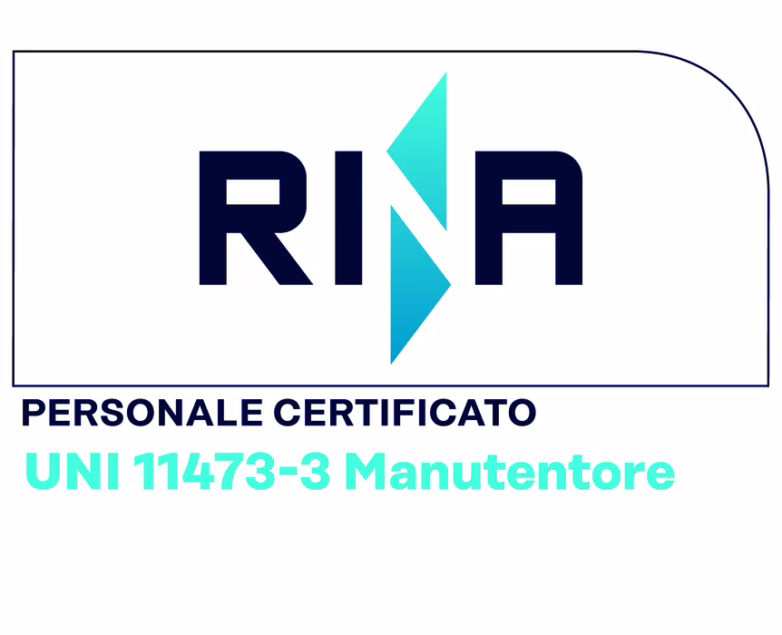 Logo RINA personale certificato UNI 11473-3 manutentore